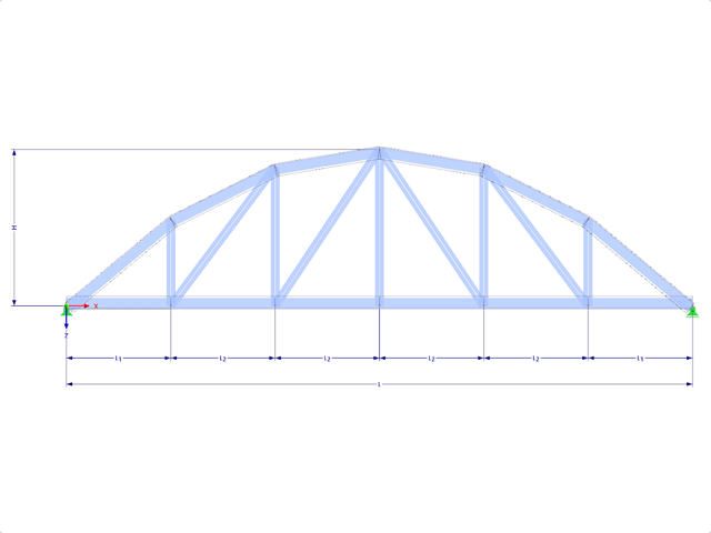 Modello 001630 | FT700p-plg-b | Truss della corda dell'arco con i parametri