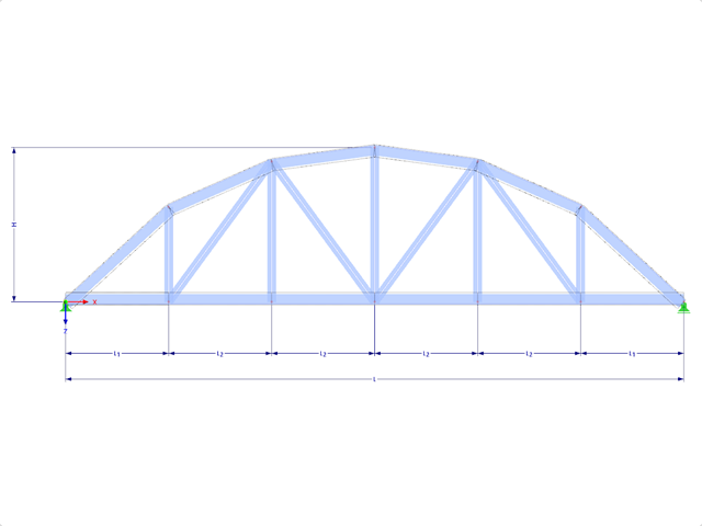 Modello 001635 | FT701c-plg-a | Truss della corda dell'arco con i parametri
