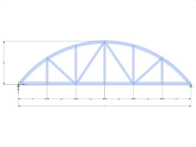 Modello 001637 | FT701c-crv-b | Truss della corda dell'arco con i parametri