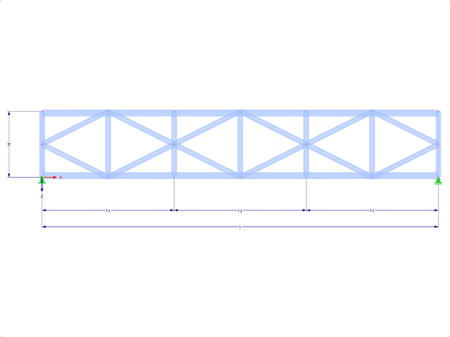 Modello 001722 | FT032-2 | Travatura reticolare cordata parallela con parametri
