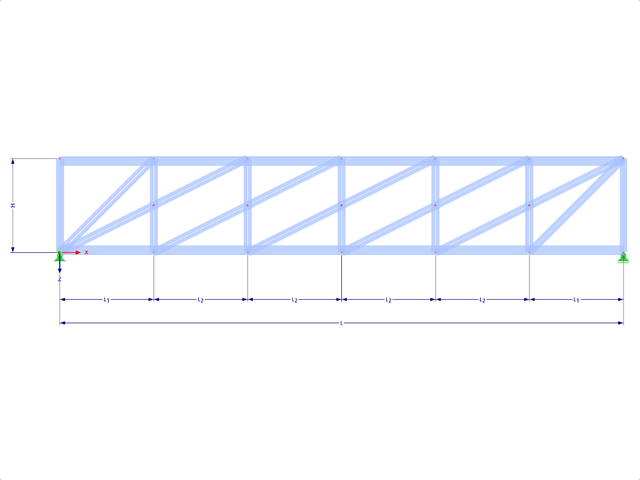 Modello 001724 | FT050-b | Travatura reticolare cordata parallela con parametri
