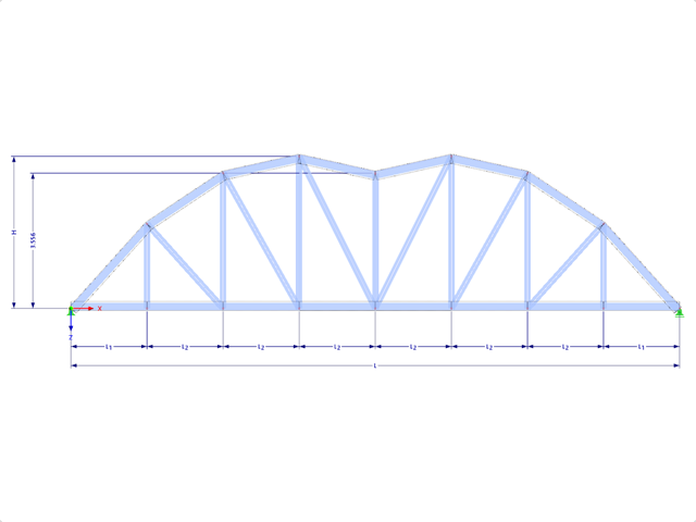 Modello 001958 | FT751p-plg-a | Truss della corda dell'arco con i parametri