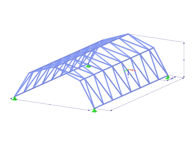 Modello 003579 | TSF002 | Sistema di travi reticolari per superfici piegate con parametri