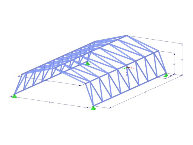 Modello 003581 | TSF001-a | Sistema di travi reticolari per superfici piegate con parametri