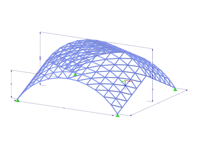 Modello 003589 | TSC001 | Sistema di travi reticolari per piani a curva singola con parametri