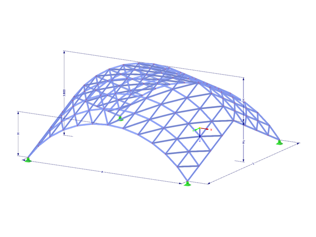Modello 003592 | TSC002 | Sistema di travi reticolari per piani a curva singola con parametri