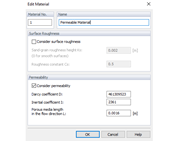 RWIND Dati di input della superficie permeabile