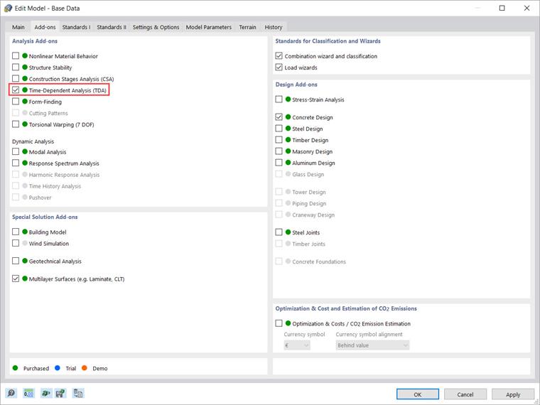 Add-on "Analisi Time-Dependent (TDA)"