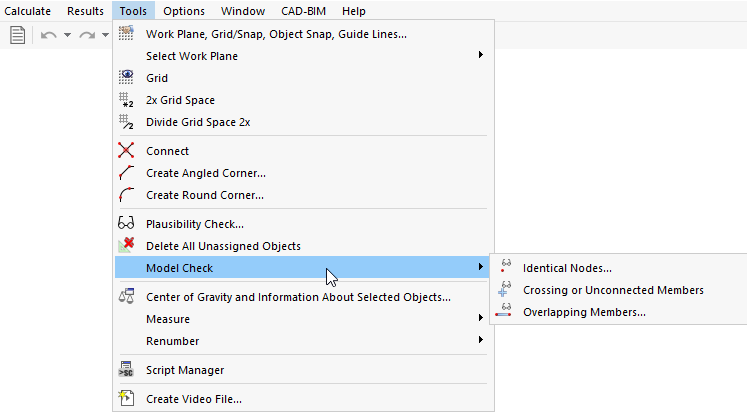 Accesso alle funzioni di verifica del modello