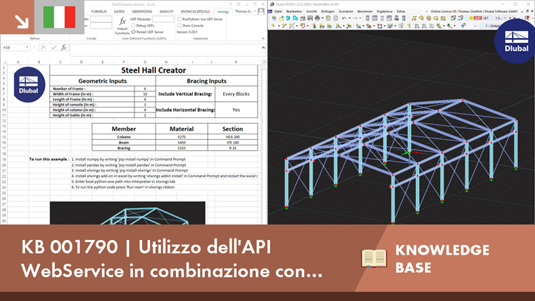 WebService API-Demonstration mit Excel und Python zur Automatisation strukturanalytischer Prozesse.