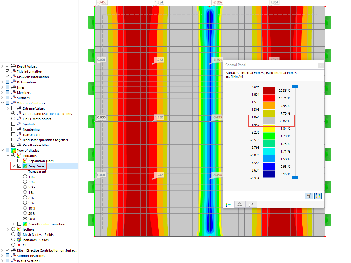 FAQ 005354 | Voglio nascondere i risultati della mia superficie per un certo intervallo vicino al valore zero. Come posso risolverlo comodamente in RFEM 6?