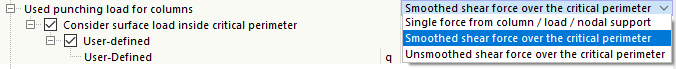 Specifica del carico di punzonamento applicato per le colonne