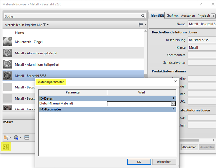 Nome di Dlubal (Materiale)
