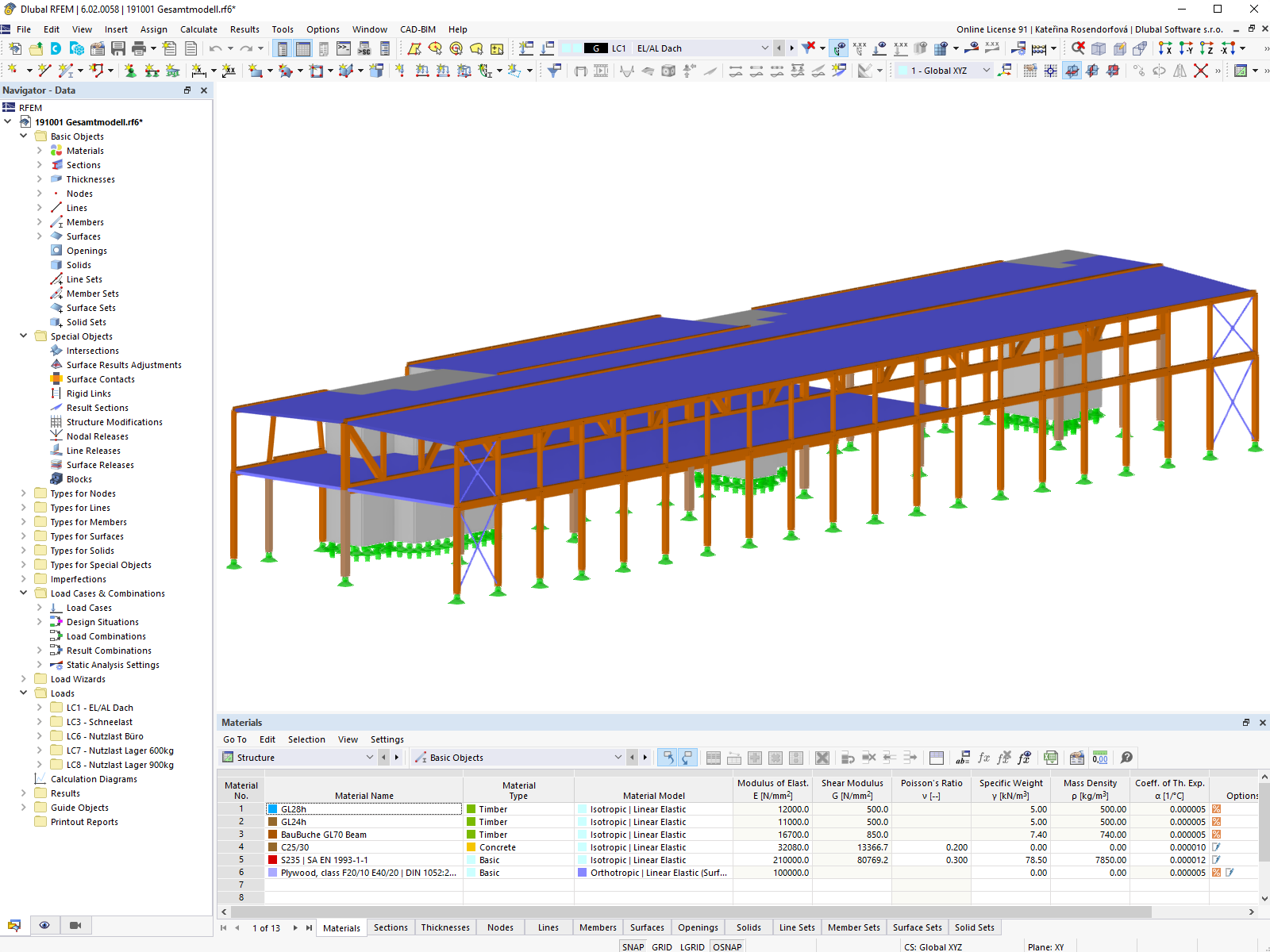 Modello RFEM del capannone industriale nel polo industriale Edelweiss a Münchwilen | © B3 Kolb AG