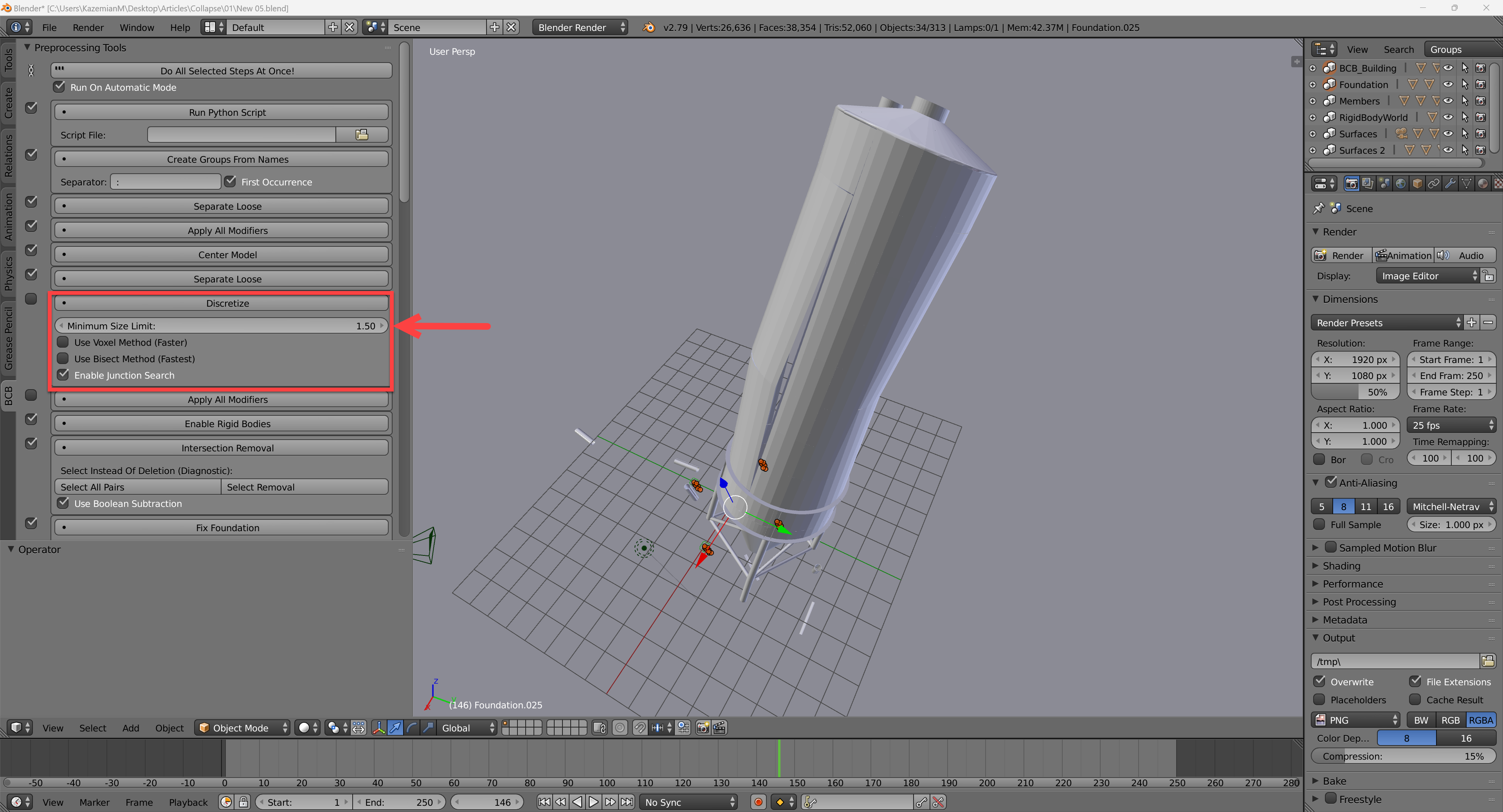 Valore limite minimo della dimensione