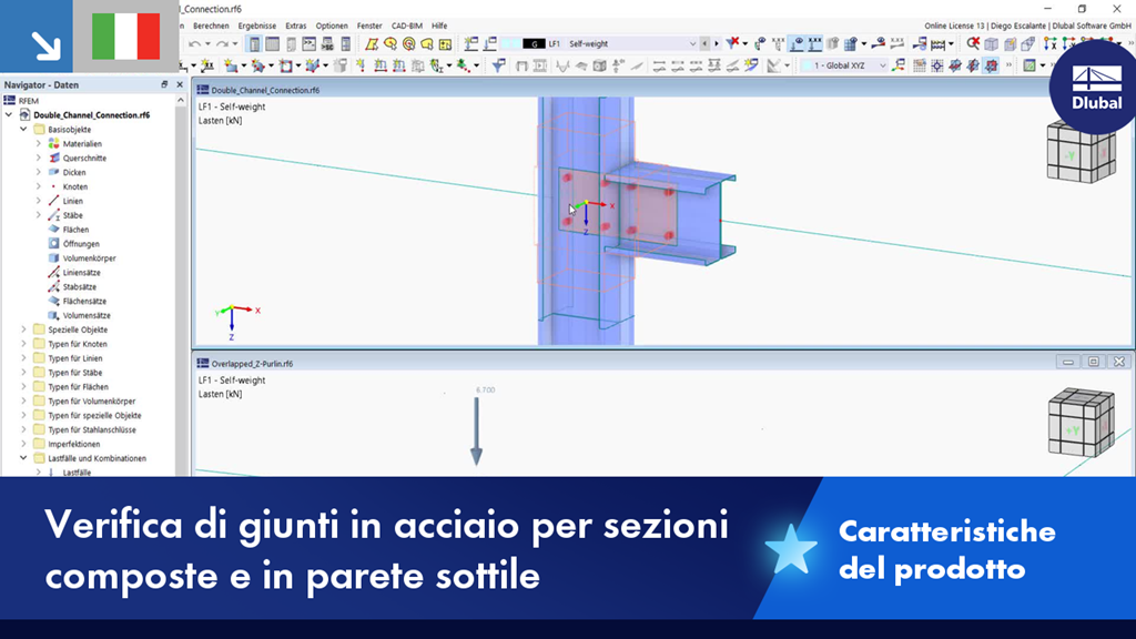 Progetta giunti in acciaio per sezioni sottili e composte nell'analisi strutturale.