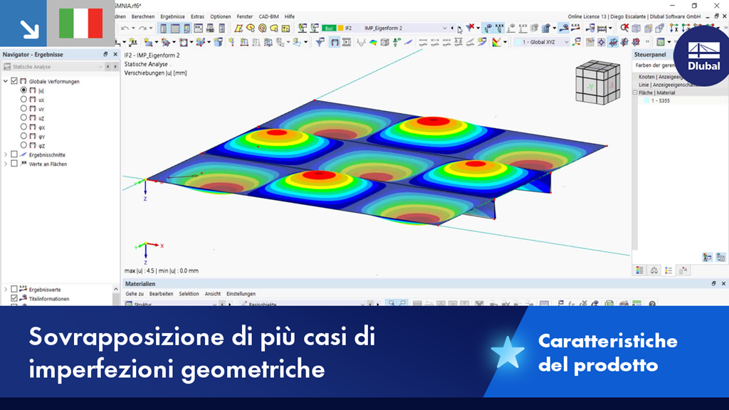 Visualizzazione di casi di imperfezioni geometriche sovrapposti in una variante strutturale.