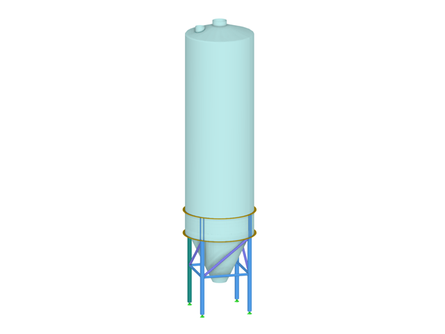Modello della struttura del silo | Utilizzato per la simulazione del collasso in Blender
