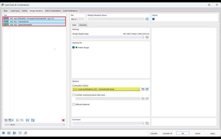 Definizione dell'assistente per le combinazioni