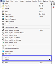 Interfacce nel menu 'File'
