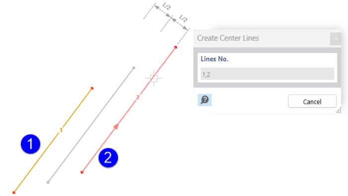 Creazione della linea centrale tra linee parallele