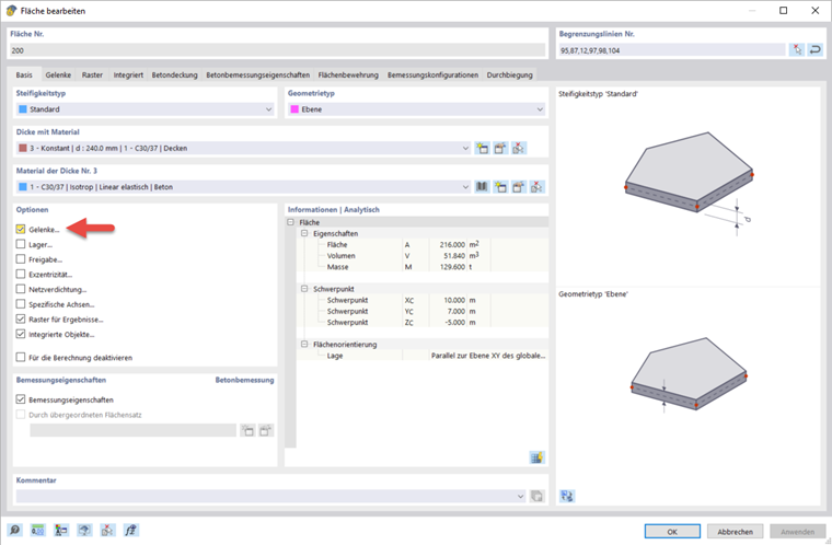 Attiva i cardini delle linee