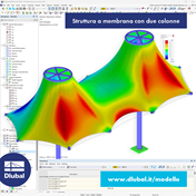 Struttura a membrana con due colonne