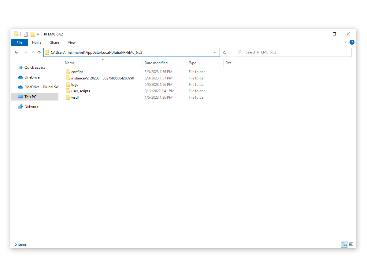 FAQ 005379 | Dove posso trovare la directory di lavoro di RFEM 6, RSTAB 9 e RSECTION 1?