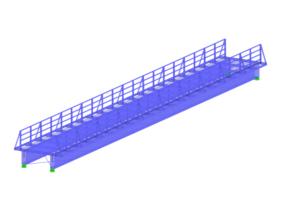 Modello 004142 | Ponte di travatura reticolare pedonale
