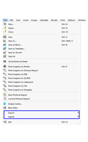 Richiama le interfacce nel menu 'File'