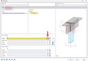 Trave di risultato per l'impostazione dei parametri della superficie in un software di analisi strutturale. Illustra la definizione di superfici specifiche in un modello digitale per l'analisi delle proprietà strutturali.