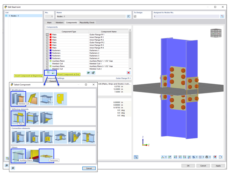 FAQ 005383 | Come si crea una connessione di giunzione nell'add-on Steel Joints?