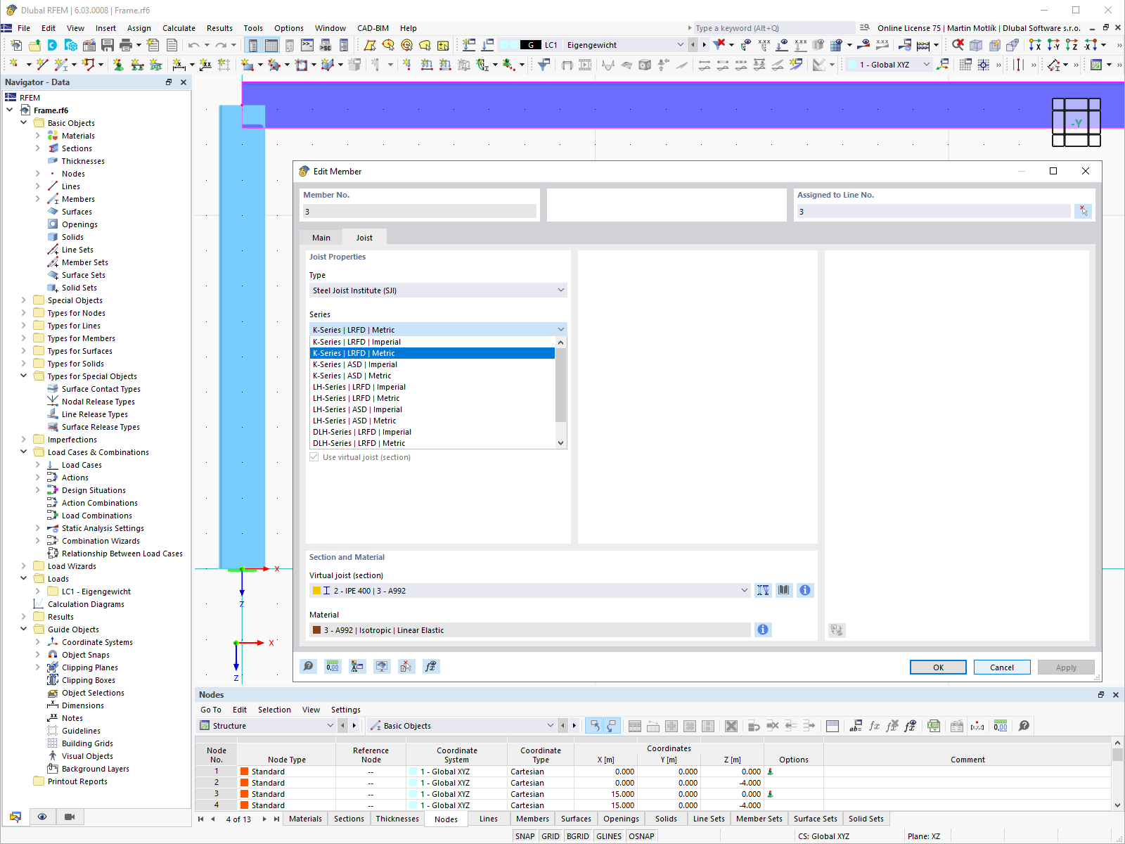 Caratteristica 002635 | Tipo di asta "trave virtuale"