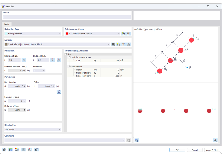 Finestra di dialogo "Nuova asta"