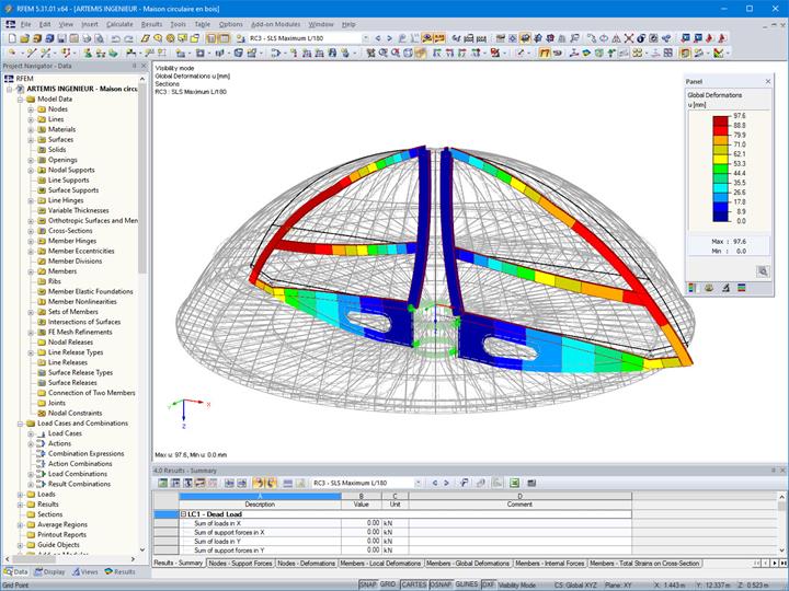 Deformazione di un telaio della struttura (© ARTEMIS INGENIEUR)