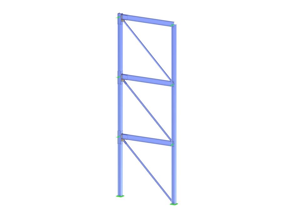 Modello 004297 | Struttura del pavimento in acciaio con diagonali di controvento