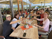 Il team Dlubal Lipsia nel locale Kanu Wildwasser-Terrasse