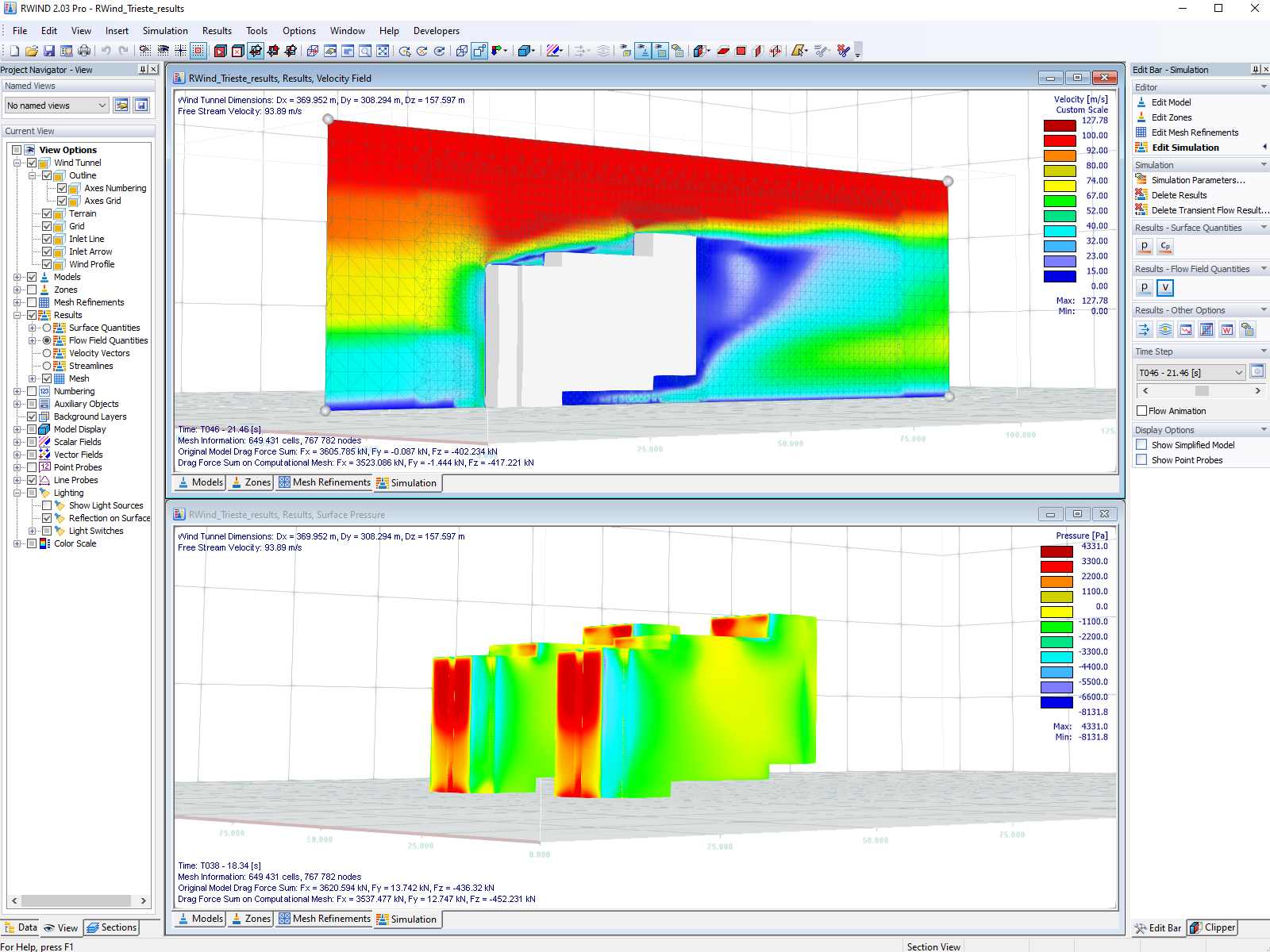 Modello di RWIND del Edifici residenziali a Trieste, Italia