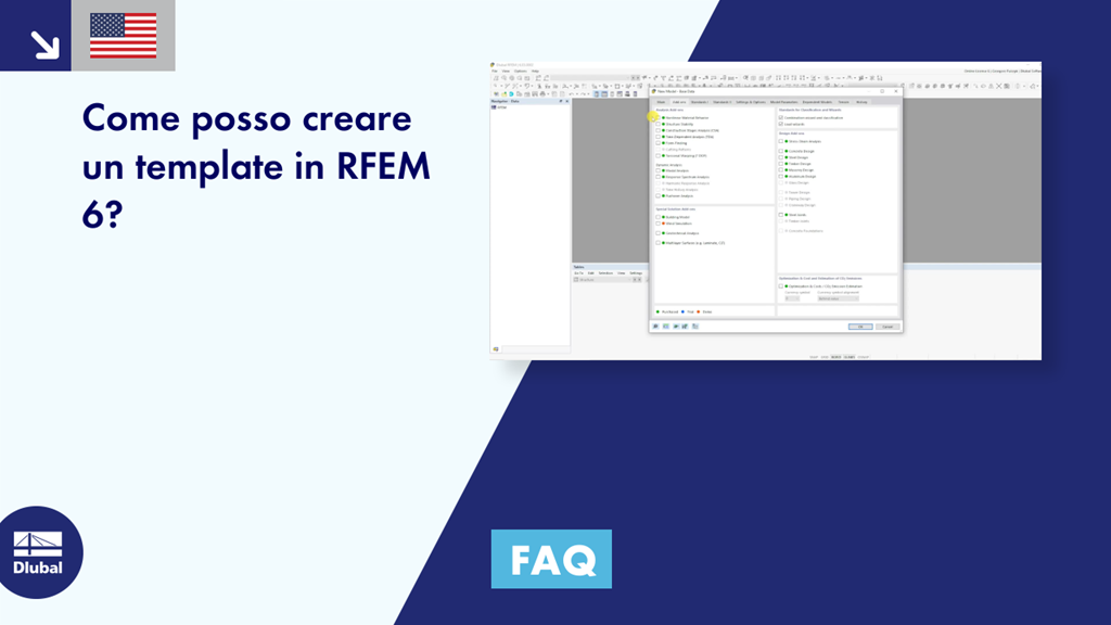 Questa immagine presenta una vista dettagliata di un modello di analisi strutturale creato con il software RFEM, con vari elementi di verifica e calcoli.