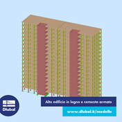 Alto edificio in legno e cemento armato