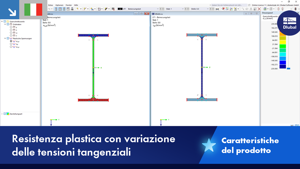 Visualizzazione della resistenza plastica considerando tensioni tangenziali