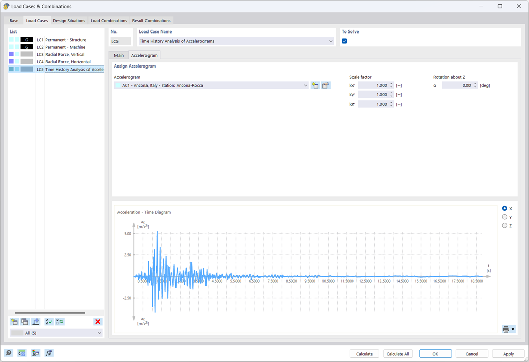 Caratteristica 002736 | Accelerogrammi negli add-on Time History Analysis