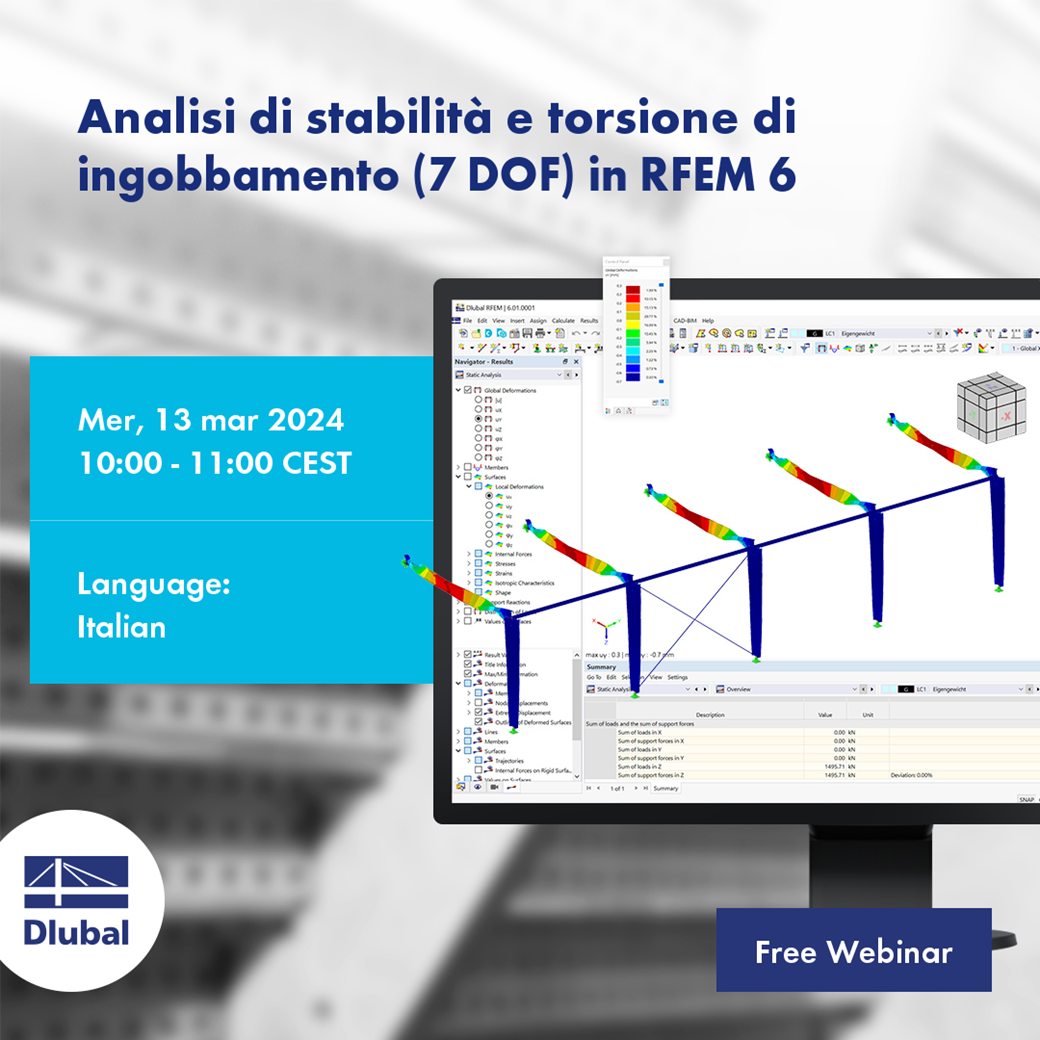 Analisi di stabilità e torsione di ingobbamento (7 DOF) in RFEM 6