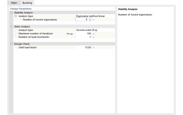 Parametro di progetto per l'analisi di instabilità