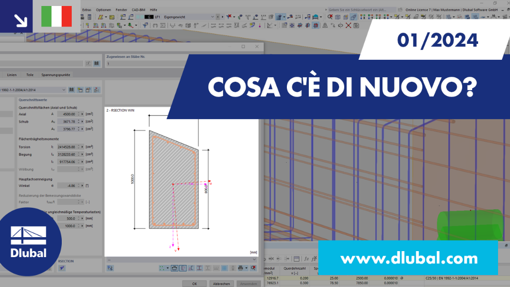 Presentazione grafica delle nuove funzionalità in RFEM 6 e RSTAB 9 per gennaio 2024