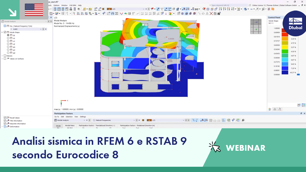 Il webinar copre le metodologie di analisi sismica utilizzando l'Eurocodice 8 negli strumenti RFEM 6 e RSTAB 9 per ingegneri.