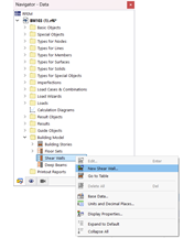 Creare un muro tagliavento tramite il menu contestuale del Navigatore.