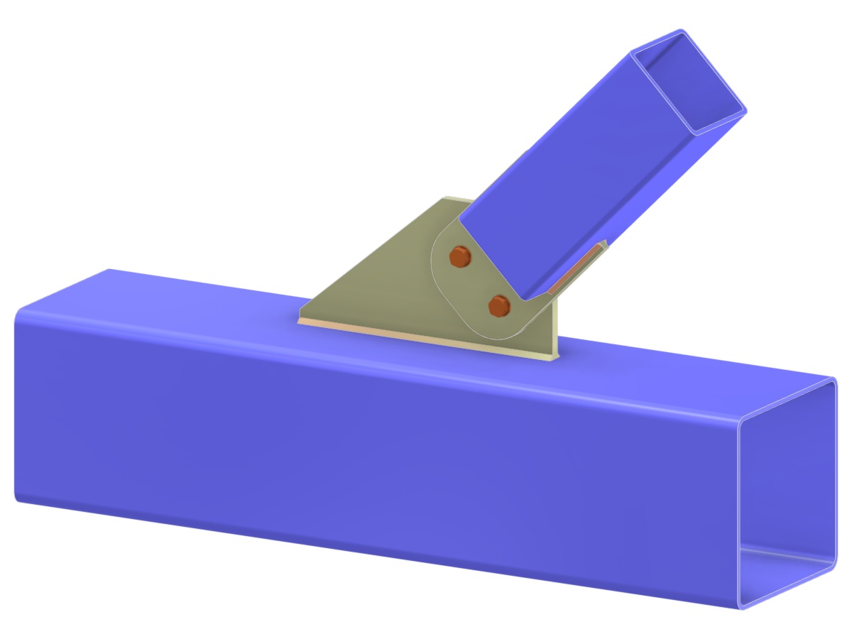 Modello 005219 | Giunto a Y di traliccio | Collegamento diagonale-corrente tramite fazzoletto e tongue plate