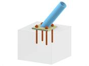 Modello 005419 | Piastra di base di colonna con colonna CHS inclinata