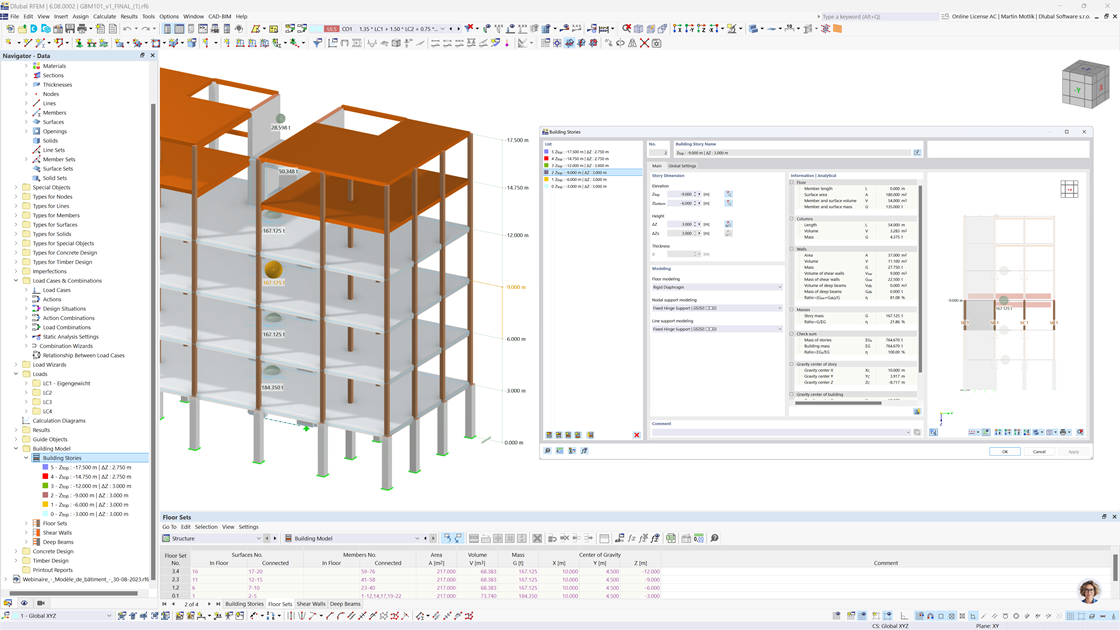 Modellazione efficiente con add-on Modello Edificio in RFEM 6